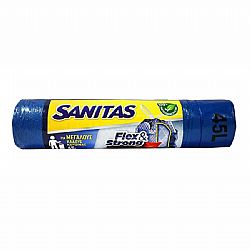 SANITAS SEPARATE WASTE BAGS 45L WITH CORD FLRX & STONG BLUE 52x75cm 10pcs