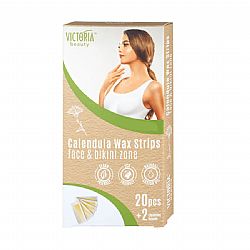 VICTORIA BEAUTY CALENDULA WAX STRIPS FACE & BIKINI ZONE 20τεμ