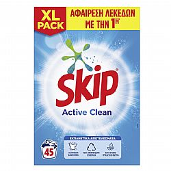 SKIP ΑΠΟΡΡΥΠΑΝΤΙΚΟ ΠΛΥΝΤΗΡΙΟΥ ΡΟΥΧΩΝ ΣΚΟΝΗ ACTIVE CLEAN 45 ΠΛΥΣΕΙΣ 2,925kg