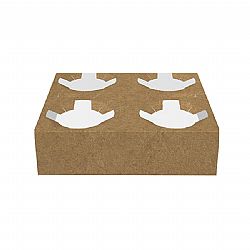 KRAFT CUP CARRIER HOLDER FOR 4 CUPS 50pcs