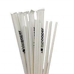 OPEN CARE PAPER DRINKING STRAWS FREDDO WHITE 1/1 250pcs