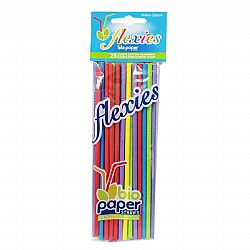 OPEN CARE PAPER DRINKING STRAWS FOLD TYPE MULTICOLOR 25pcs