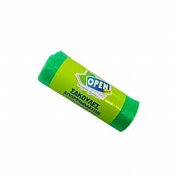 OPEN CARE TRASH BAGS 54x60cm GREEN WITH HANDLE 20pcs