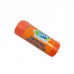 OPEN CARE TRASH BAGS 58x72cm ORANGE WITH HANDLE 20pcs