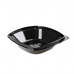 OPEN CARE CONTAINER PET 750cc SALAD BLACK SQUARE 50pcs