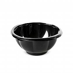 OPEN CARE CONTAINER PET 1000cc SALAD BLACK ROUND 100pcs