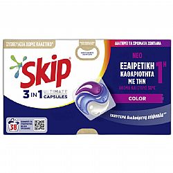 SKIP ULTIMATE 3IN1 ΑΠΟΡΡΥΠΑΝΤΙΚΟ ΠΛΥΝΤΗΡΙΟΥ ΡΟΥΧΩΝ ΚΑΨΟΥΛΕΣ COLOR 38 ΠΛΥΣΕΙΣ 