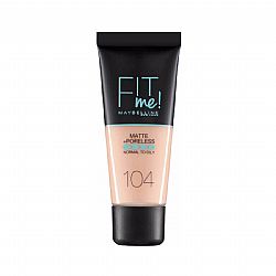 MAYBELLINE FIT ME MATTE + PORELESS FOUNDATION 104 SOFT IVORY 30ml