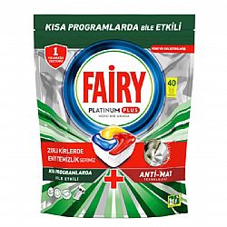 FAIRY PLATINUM PLUS ΑΠΟΡΡΥΠΑΝΤΙΚΟ ΠΛΥΝΤΗΡΙΟΥ ΠΙΑΤΩΝ ΤΑΜΠΛΕΤΕΣ ANTI DULL 40τεμ.