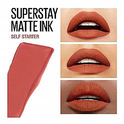 MAYBELLINE SUPER STAY MATTE INK LIQUID LIPSTICK ΜΑΤ ΚΡΑΓΙΟΝ ΜΑΚΡΑΣ ΔΙΑΡΚΕΙΑΣ 130 SELF STARTER 5ml