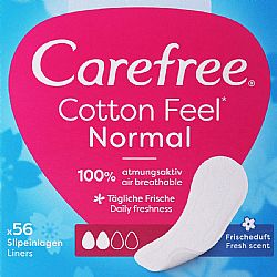 CAREFREE COTTON FEEL NORMAL ΣΕΡΒΙΕΤΑΚΙΑ ΓΙΑ ΚΑΝΟΝΙΚΗ ΡΟΗ 2 ΣΤΑΓΟΝΕΣ FRESH SCENT (30+26)τεμ.