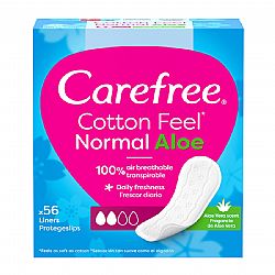 CAREFREE COTTON FEEL NORMAL ALOE VERA ΣΕΡΒΙΕΤΑΚΙΑ ΓΙΑ ΚΑΝΟΝΙΚΗ ΡΟΗ 2 ΣΤΑΓΟΝΕΣ ALOE VERA SCENT 56τεμ.