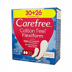 CAREFREE COTTON FEEL FLEXIFORM ΣΕΡΒΙΕΤΑΚΙΑ ΓΙΑ ΚΑΝΟΝΙΚΗ ΡΟΗ 2 ΣΤΑΓΟΝΕΣ ΧΩΡΙΣ ΑΡΩΜΑ (30+26)τεμ.