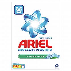 ARIEL INSTANT POWDER MOUNTAIN SPRING ΑΠΟΡΡΥΠΑΝΤΙΚΟ ΡΟΥΧΩΝ ΣΕ ΣΚΟΝΗ ΓΙΑ ΠΛΥΣΙΜΟ ΣΤΟ ΧΕΡΙ 4 ΠΛΥΣΕΙΣ 450gr