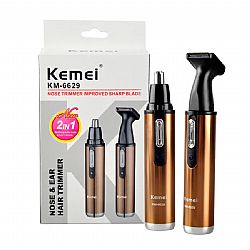 KEMEI 2in1 NOSE & EAR HAIR TRIMMER ΜΗΧΑΝΗ ΕΠΑΝΑΦΟΡΤΙΖΟΜΕΝΗ ΑΥΤΙΩΝ ΚΑΙ ΜΥΤΗΣ KM-6629