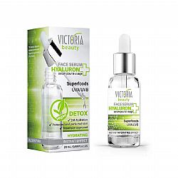 VICTORIA BEAUTY FACE SERUM HYALURON SUPERFOODS UVA/UVB DETOX HYDRATING ΕΝΥΔΑΤΙΚΟ SERUM ΠΡΟΣΩΠΟΥ ΜΕ ΥΑΛΟΥΡΟΝΙΚΟ ΟΞΥ ΓΙΑ ΑΠΟΤΟΞΙΝΩΣΗ ΚΑΙ ΑΝΑΖΩΟΓΟΝΗΣΗ 20ml