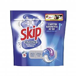 SKIP 3in1 ULTIMATE ΑΠΟΡΡΥΠΑΝΤΙΚΟ ΠΛΥΝΤΗΡΙΟΥ ΡΟΥΧΩΝ EXTRA STAIN REMOVAL 39 ΚΑΨΟΥΛΕΣ