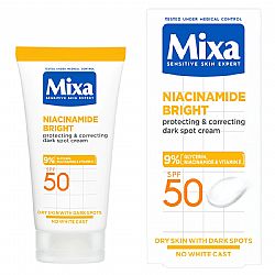 MIXA NIACINAMIDE BRIGHT ΕΝΥΔΑΤΙΚΗ ΚΡΕΜΑ ΠΡΟΣΩΠΟΥ ΓΙΑ ΕΥΑΙΣΘΗΤΗ ΕΠΙΔΕΡΜΙΔΑ ΚΑΤΑ ΤΩΝ ΚΗΛΙΔΩΝ ΜΕ ΝΙΑΣΙΝΑΜΙΔΗ, ΓΛΥΚΕΡΙΝΗ & ΒΙΤΑΜΙΝΗ E SPF50 50ml