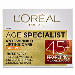 LOREAL PARIS AGE SPECIALIST 45+ ANTI-WRINKLE DAY CREAM ΑΝΤΙΡΥΤΙΔΙΚΗ ΚΡΕΜΑ ΗΜΕΡΑΣ ΜΕ PRO-RETINOL ΓΙΑ ΣΥΣΦΙΞΗ & ΑΝΑΠΛΑΣΗ 50ml