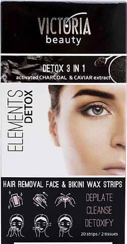 VICTORIA BEAUTY DETOX 3in1 HAIR REMOVAL FACE & BIKINI x 20 strips