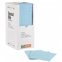 SOFT CARE ΟΔΟΝΤΙΑΤΡΙΚΗ ΠΕΤΣΕΤΑ ΓΑΛΑΖΙΑ - 1ply ΧΑΡΤΙ + 1ply ΠΛΑΣΤΙΚΟ  33cm x 45cm  500τεμ.