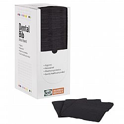 SOFT CARE ΟΔΟΝΤΙΑΤΡΙΚΗ ΠΕΤΣΕΤΑ ΜΑΥΡΗ - 1ply ΧΑΡΤΙ + 1ply ΠΛΑΣΤΙΚΟ  33cm x 45cm  500τεμ.