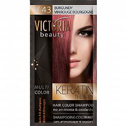 VICTORIA BEAUTY KERATIN THERAPY HAIR COLOR SHAMPOO V43 BURGUNDY 40ml