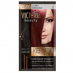VICTORIA BEAUTY KERATIN THERAPY HAIR COLOR SHAMPOO V40 BURGUNDY 40ml