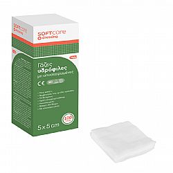 SOFT CARE ΓΑΖΕΣ ΑΠΛΕΣ (5cm x 5cm) 12ply 100τεμ