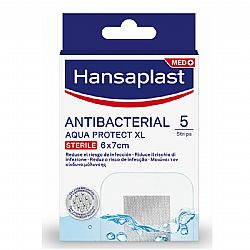 HANSAPLAST ΑΔΙΑΒΡΟΧΑ ΑΠΟΣΤΕΙΡΩΜΕΝΑ ΑΥΤΟΚΟΛΛΗΤΑ ΕΠΙΘΕΜΑΤΑ ANTIBACTERIAL AQUA PROTECT XL 7x6cm 5τεμ