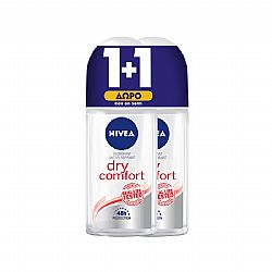 NIVEA DRY COMFORT 48H PROTECTION ANTI-PERSPIRANT DEODORANT ROLL-ON 2 X 50ml