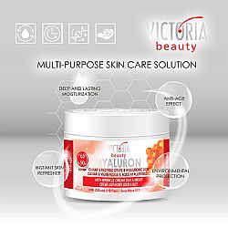 VICTORIA BEAUTY HYALURON ΓΙΑ ΩΡΙΜΕΣ ΕΠΙΔΕΡΜΙΔΕΣ ΚΡΕΜΑ ΠΡΟΣΩΠΟΥ ΜΕΡΑΣ & ΝΥΧΤΑΣ ΜΕ ΧΑΒΙΑΡΙ, ΥΑΛΟΥΡΟΝΙΚΟ ΟΞΥ, ΦΙΛΤΡΑ UVA ΚΑΙ UVB ΓΙΑ ΗΛΙΚΙΕΣ 50-65 50ml