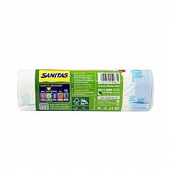 SANITAS WASTE BAGS CAPACITY 30L WITH FLEX & STRONG CORD 50x55cm 10pcs TRANSPARENT