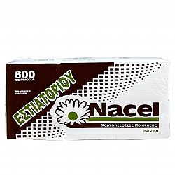 NACEL ΧΑΡΤΟΠΕΤΣΕΤΑ ΕΣΤΙΑΤΟΡΙΟΥ ΛΕΥΚΗ ΣΚΛΗΡΗ 28x24cm 600φ 5τεμ