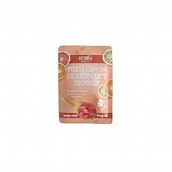 VICTORIA BEAUTY YUZU LEMON AND GRAPEFRUIT AND ORANGE SHEET MASK ANTIXIDANT INFUSION ENERGIZING 20ml