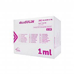 ZARYS DICOSULIN INSULIN SYRINGES 1ml U100 WITH NEEDLE 0.40X13mm 100pcs
