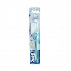 ORAL-B 1.2.3 INDICATOR 40 MEDIUM TOOTHBRUSH GREEN WITH LID