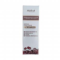 BIOFRESH VIA NATURAL POMEGRANATE AND ROSE GENTLE FACE SCRUB ΗΠΙΟ SCRUB ΠΡΟΣΩΠΟΥ ΜΕ ΡΟΔΙ & ΡΟΔΕΛΑΙΟ 100ml